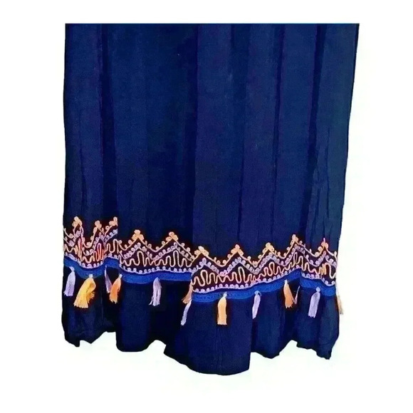 Skemo Size L Strapless Maxi Dress Embroidered Comfy Vacation Party Wear - Picture 4 of 10